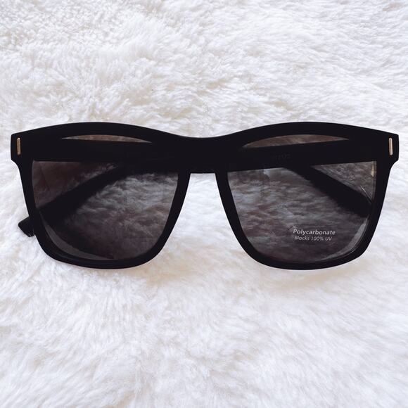 Ora Black Angular Frame Sunglasses - Picture 1 of 11